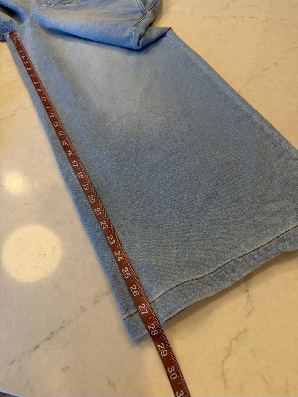 Anthropologie Pilcro Denim-Knit Pull On High Rise Wide Leg Jeans Size Large - Picture 11 of 11